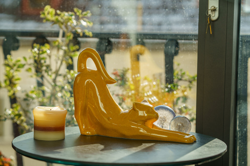 Urna Cremazione per Ceneri Gatti "Grace" - Giallo Ambra | Ceramica