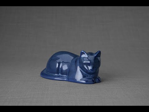 Mini Urna per Gatti - Blu Melange | Ceramica | Artigianale